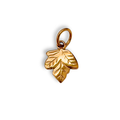 Gold Small Leaf Charm
