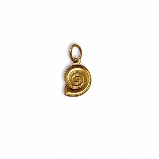 Gold Spiral Shell Charm