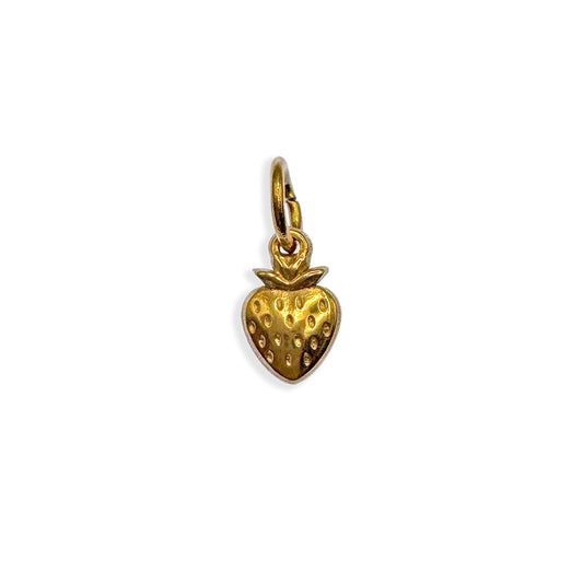 Gold Tiny Strawberry Charm