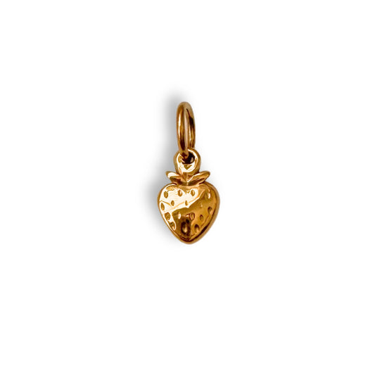 Gold Tiny Strawberry Charm