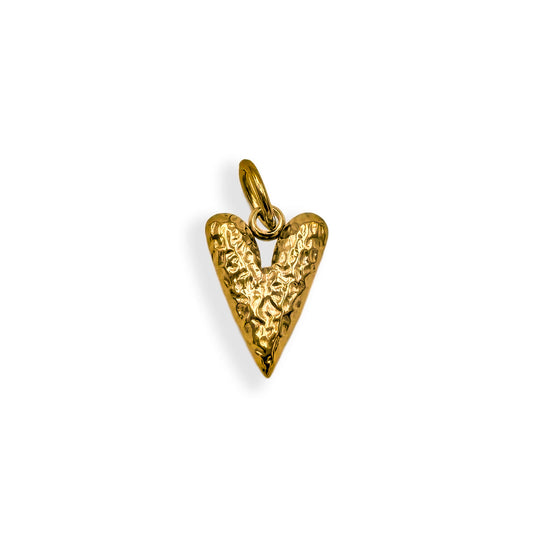 Gold Textured Heart Charm