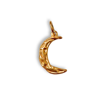 Gold Textured Moon Charm