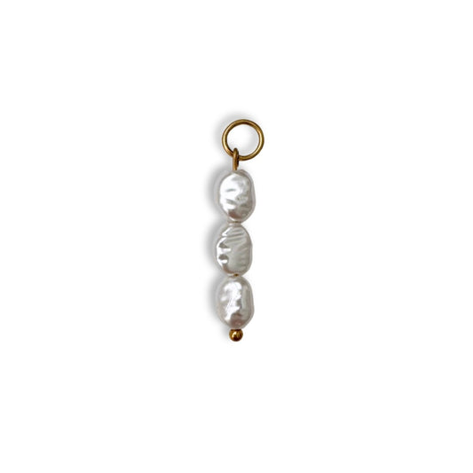 Trio Of Pearls Charm - Gold