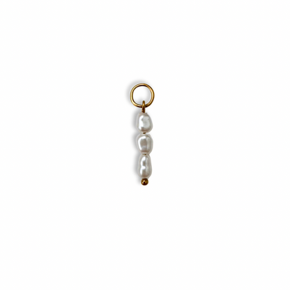 Trio String Of Pearls Charm - Gold