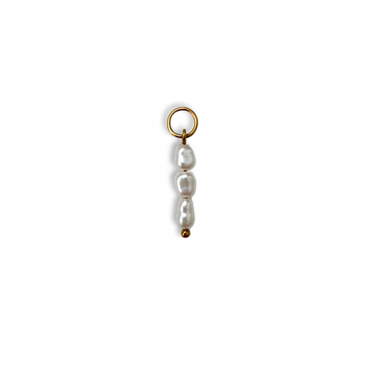 Trio String Of Pearls Charm - Gold