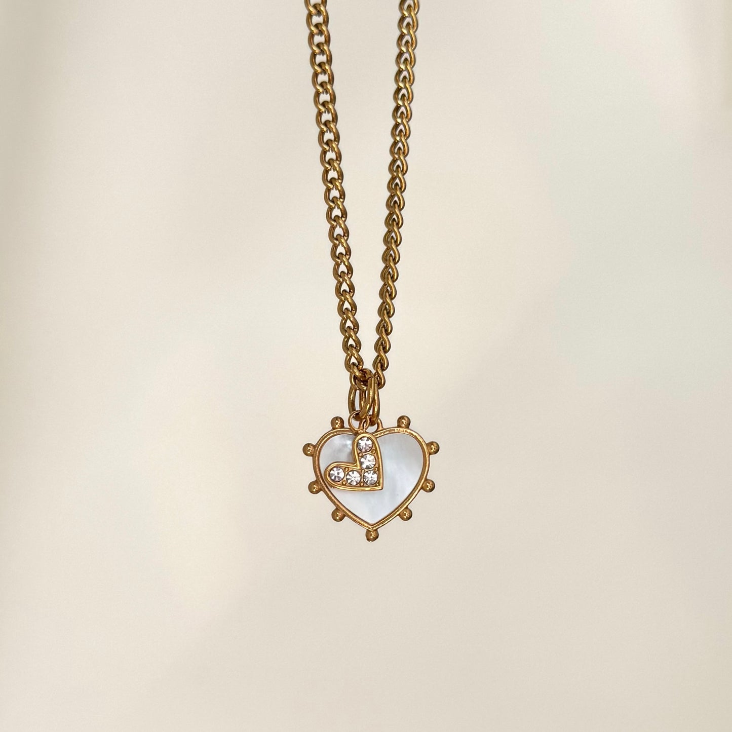 Gold Jewel Heart Charm