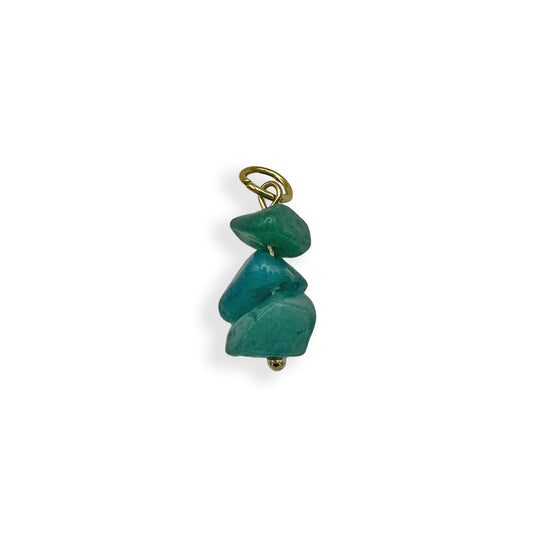 Emerald Green Stone Charm - Gold