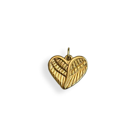 Gold Angel Heart Charm