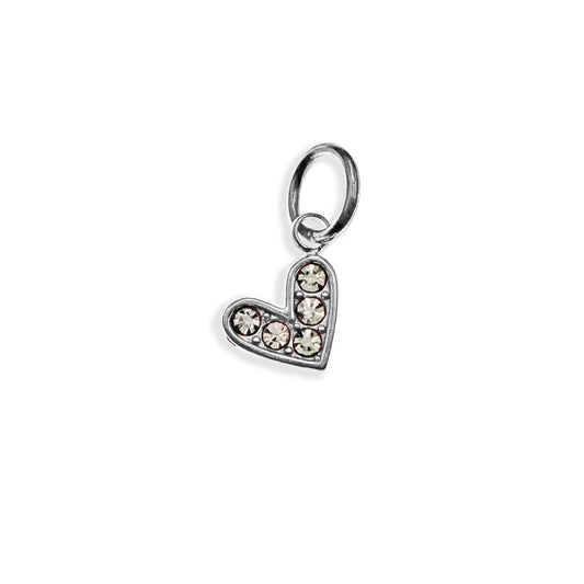 Silver Jewel Heart Charm