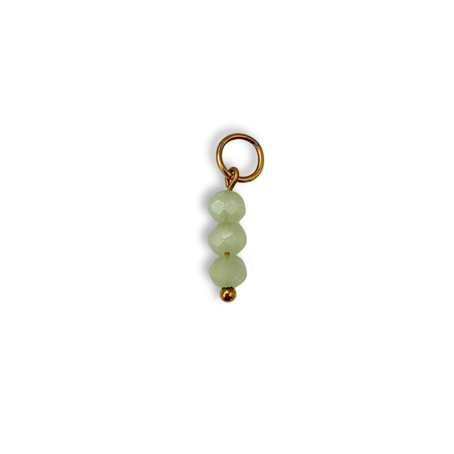 Light Green Beaded Charm - Gold