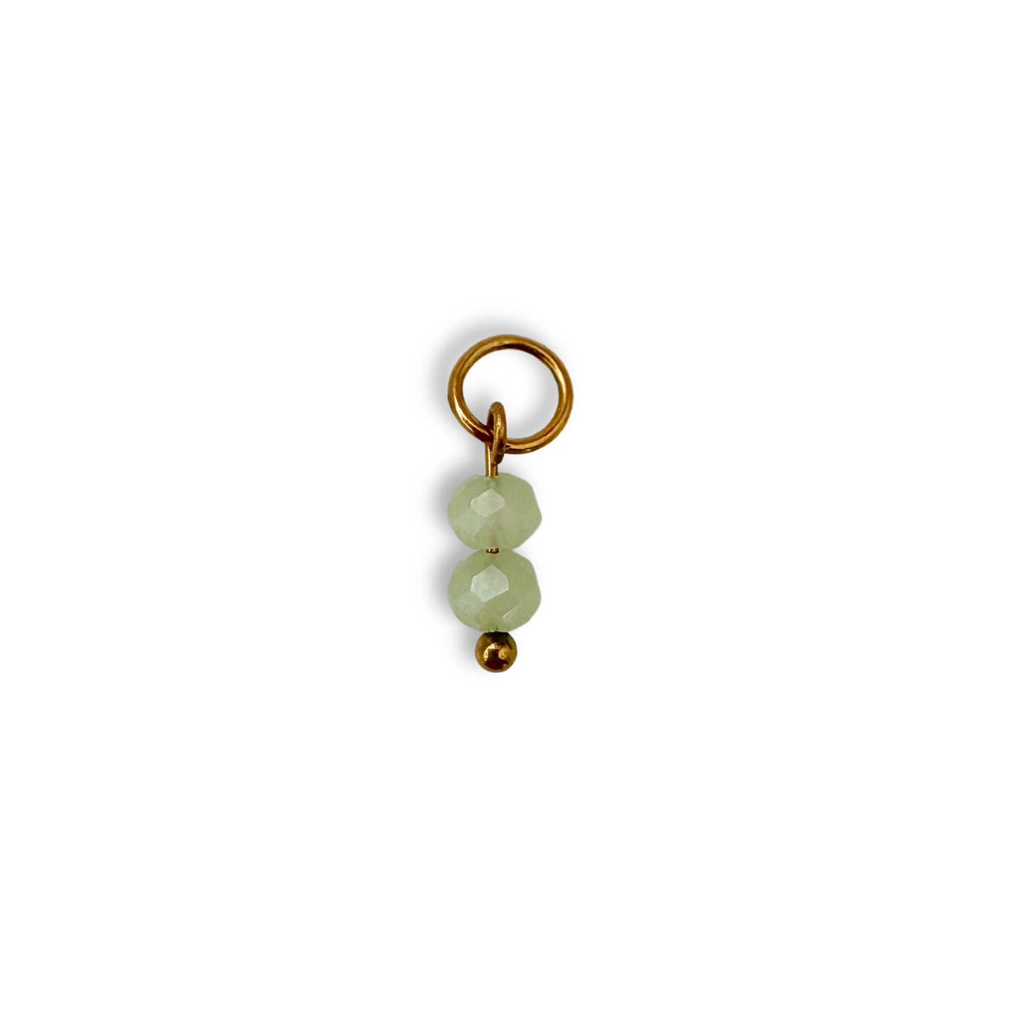 Light Green Beaded Charm - Gold