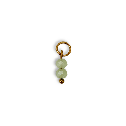 Light Green Beaded Charm - Gold