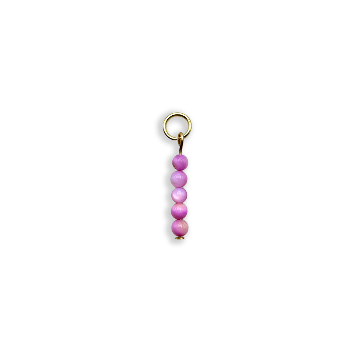 Lilac Jade Beaded Charm - Gold