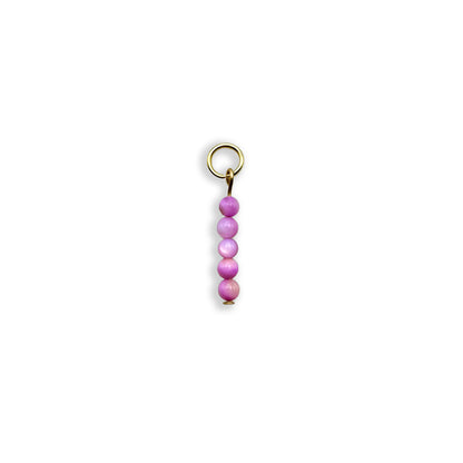 Lilac Jade Beaded Charm - Gold