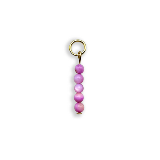 Lilac Jade Beaded Charm - Gold