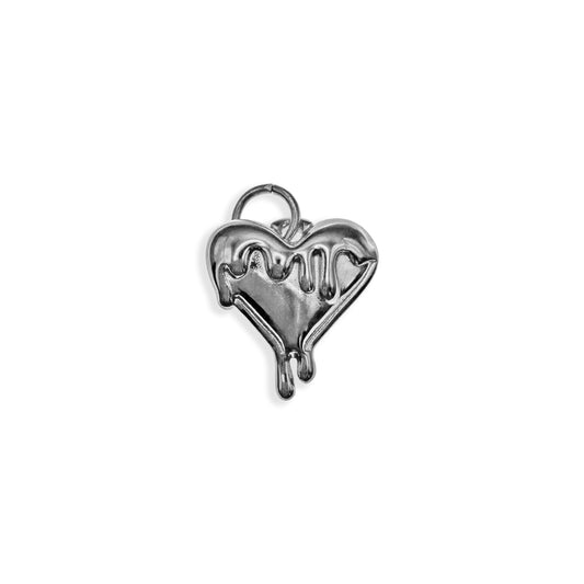 Silver Melting Heart Charm