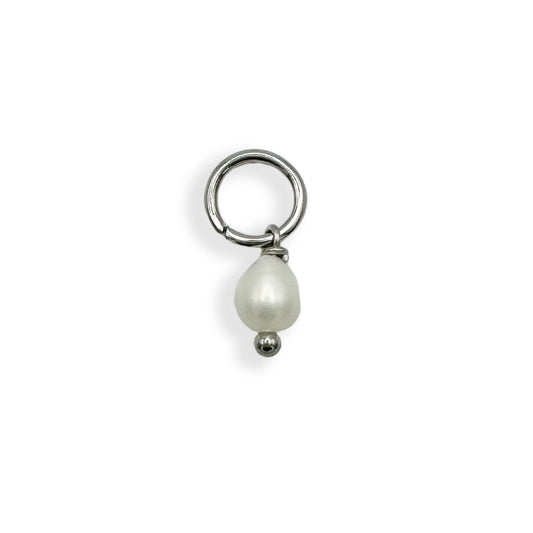 Silver Mini Pearl Charm