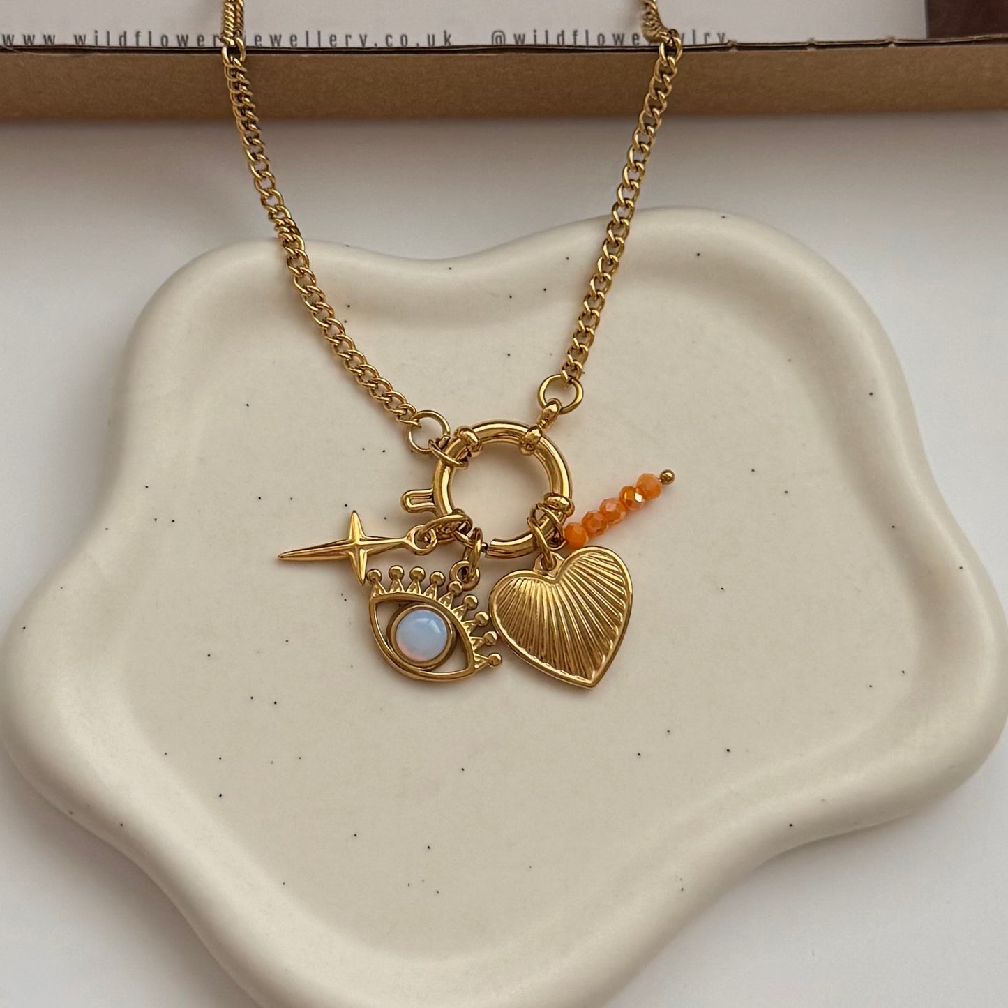 Gold Lustre Evil Eye Charm