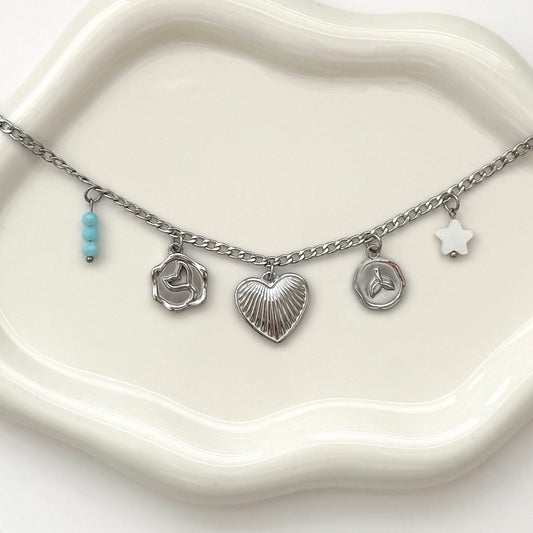 'Ocean Vibes' Multi Charm Necklace
