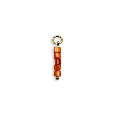 Orange Beaded Charm - Gold