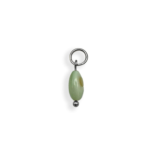 Green Pearl Charm - Silver