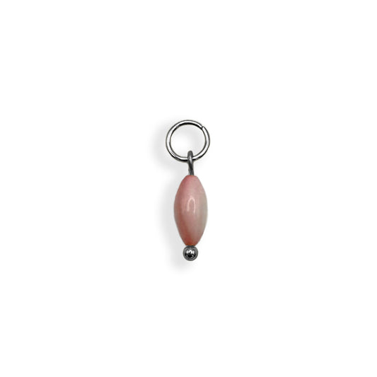 Pink Pearl Charm - Silver