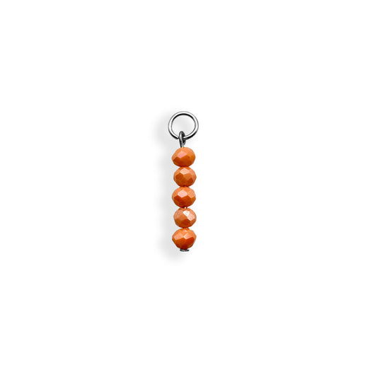 Peachy Beaded Charm - Silver