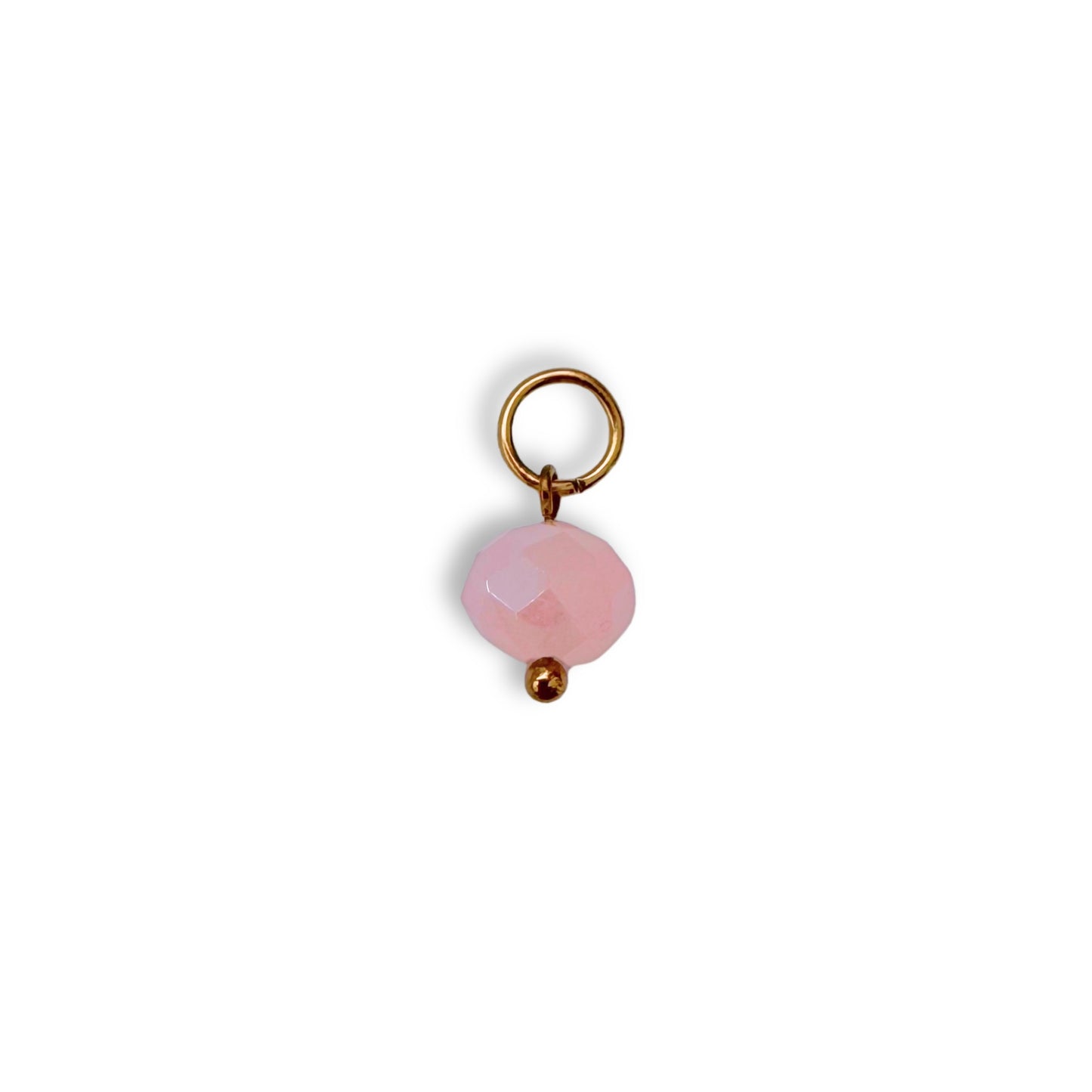 Pink Sparkle Beaded Charm - Gold