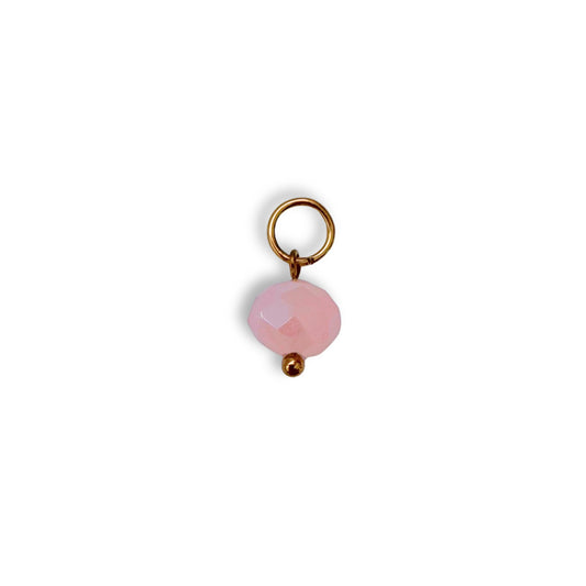 Pink Sparkle Beaded Charm - Gold
