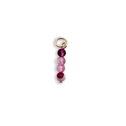 Purple Agate Beaded Charm - Gold