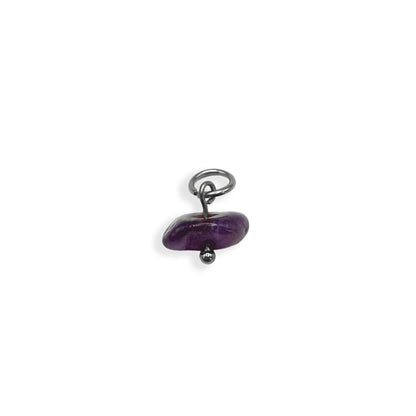 Purple Stone Charm - Silver