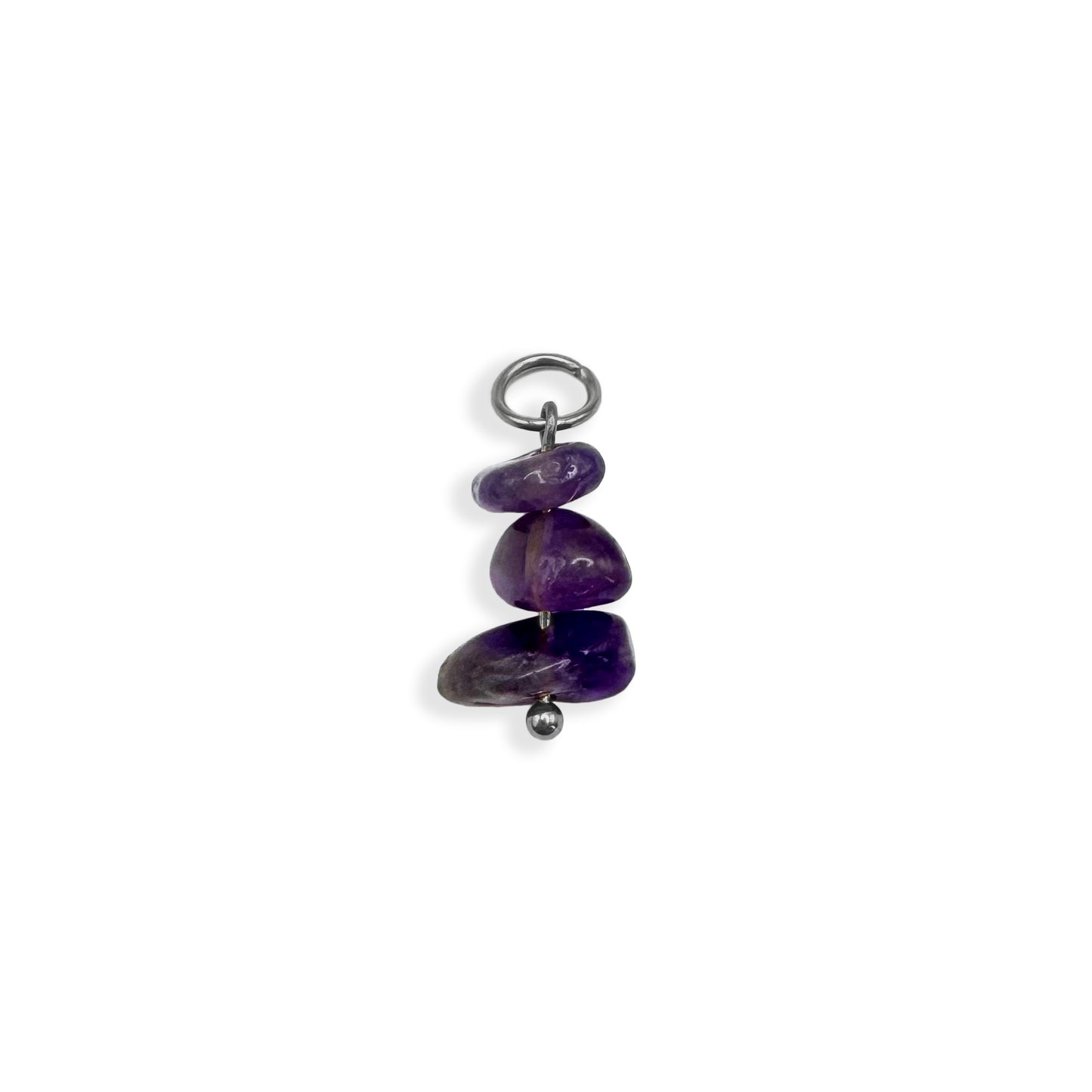 Purple Stone Charm - Silver