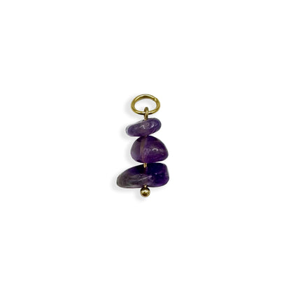 Purple Stone Charm - Gold