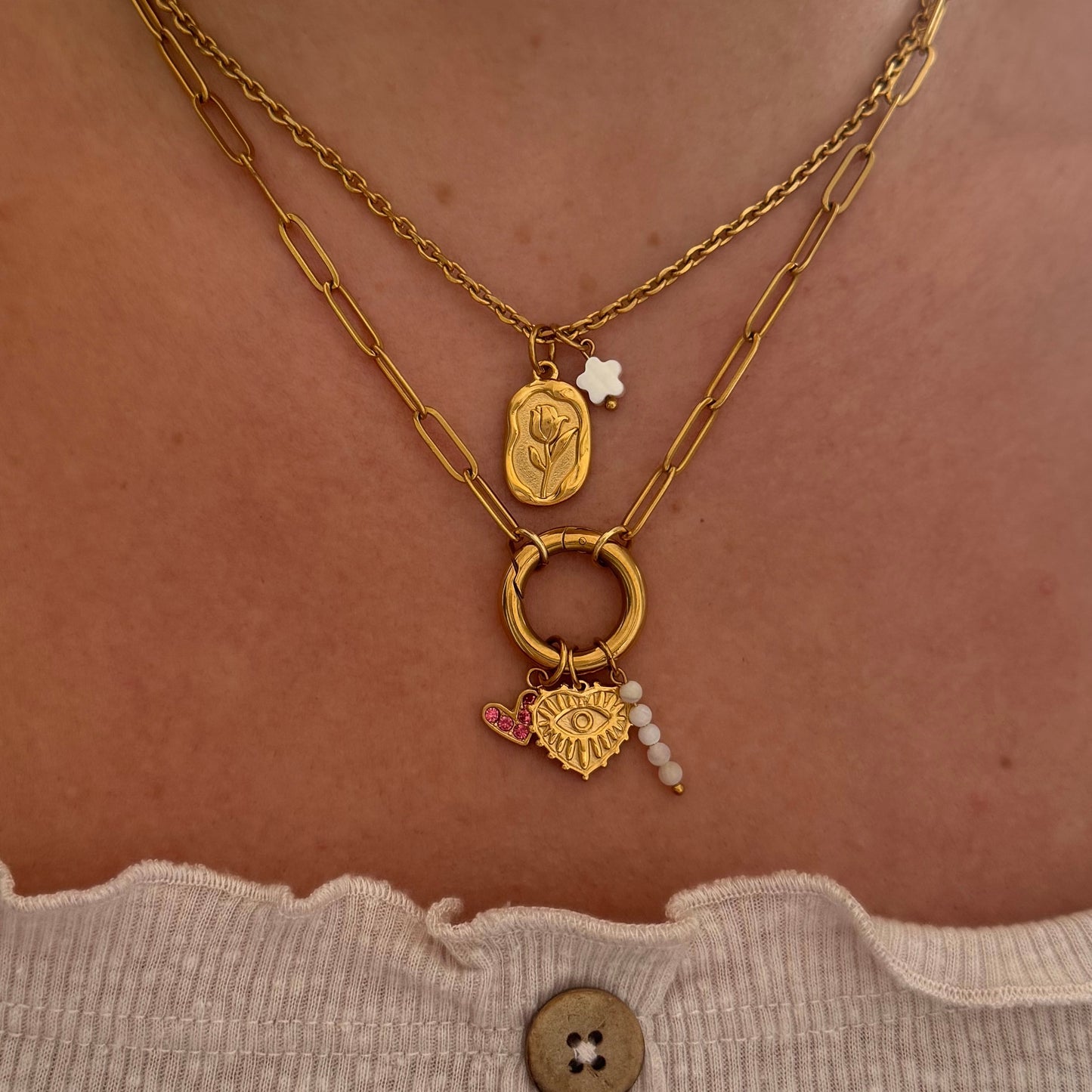 Gold Rose Pendant Charm
