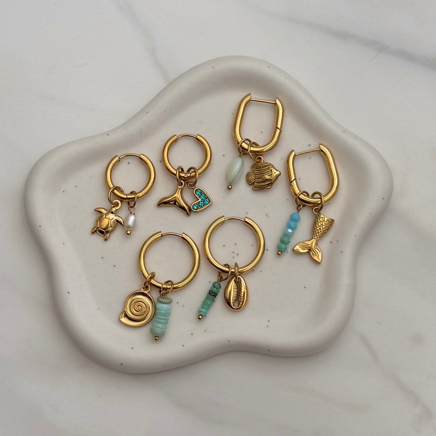Gold Oval Hoops (Charm Earrings)