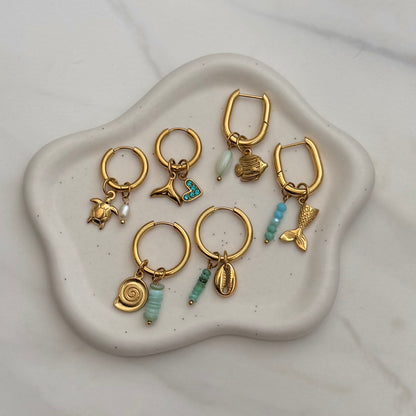 Gold Oval Hoops (Charm Earrings)