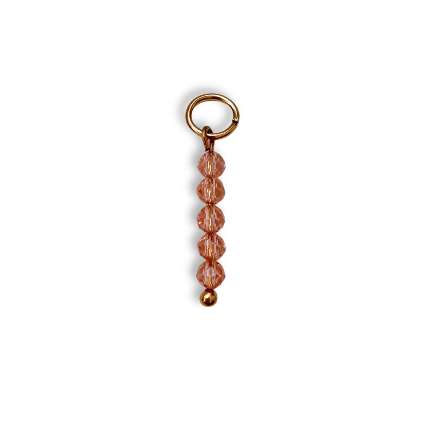 Sheer Latte Beaded Charm - Gold