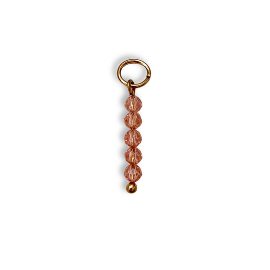 Sheer Latte Beaded Charm - Gold