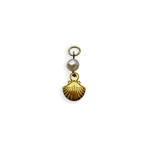 Gold Shell & Pearl Charm