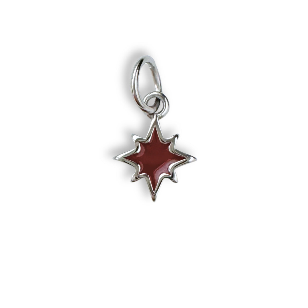 Silver Brown Star Charm