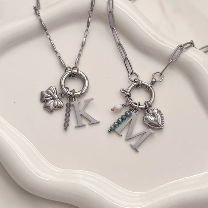 Silver Classic Initial Charm