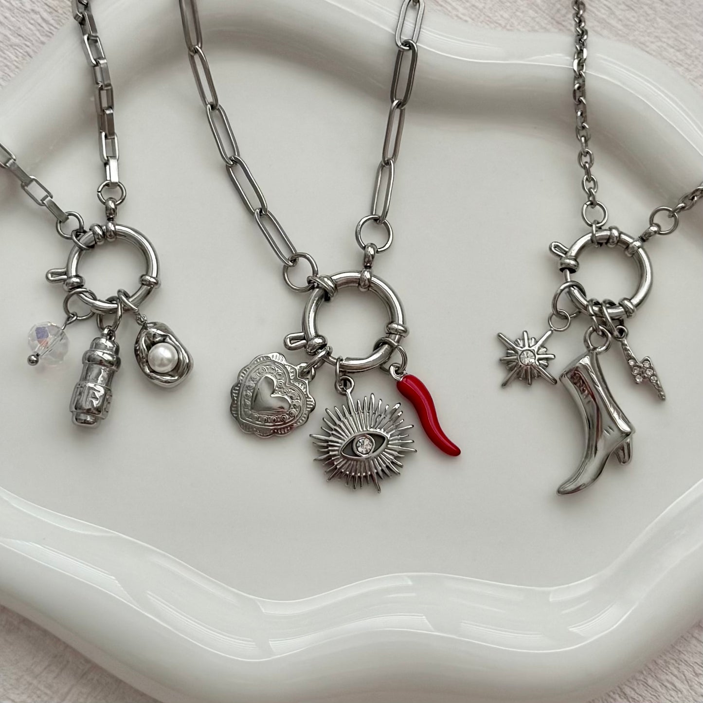Silver Cowboy Boot Charm - Large