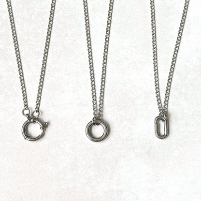 Silver Curb Charm Necklace