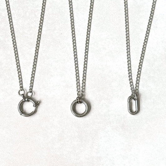 Silver Curb Charm Necklace