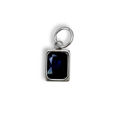Silver Deep Blue Jewel Charm