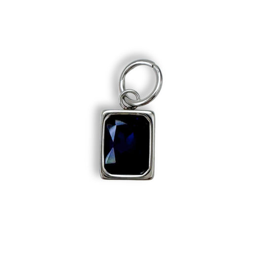 Silver Deep Blue Jewel Charm