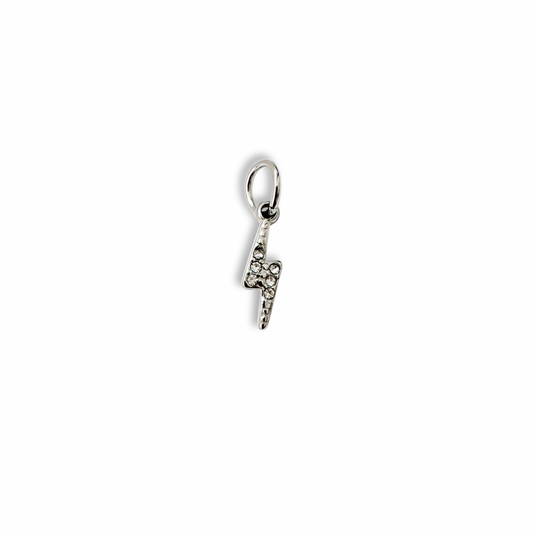 Silver Jewel Lightning Charm
