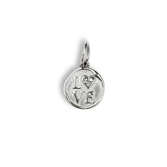 Silver Love Coin Charm