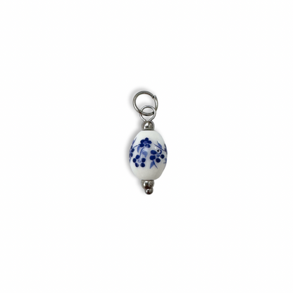 Posy Oval Charm - Silver