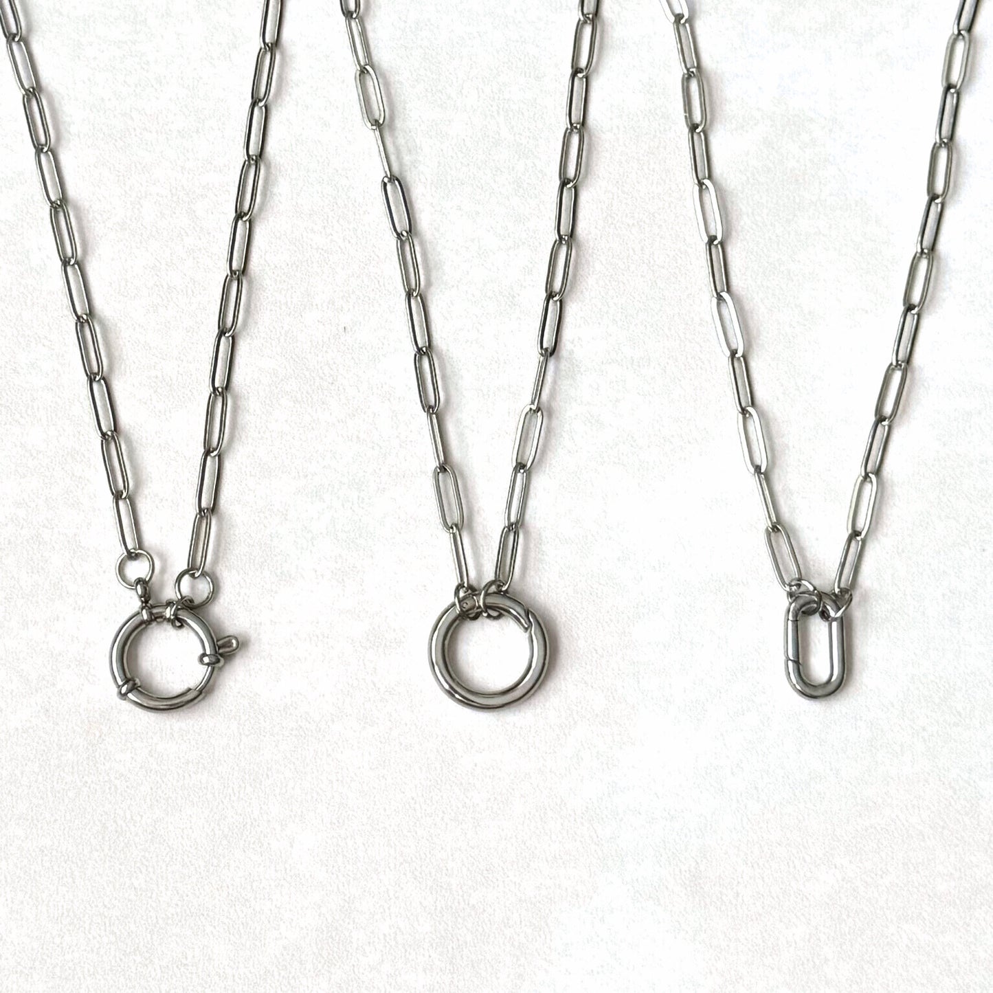 Silver Paperclip Charm Necklace